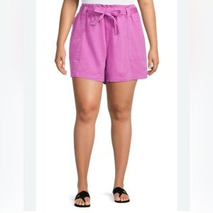 Time and true Women's purple Tie-Waist Shorts